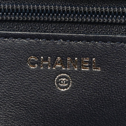 Chanel Lambskin Quilted Elegant CC Wallet On Chain WOC Navy Black 5 of 15