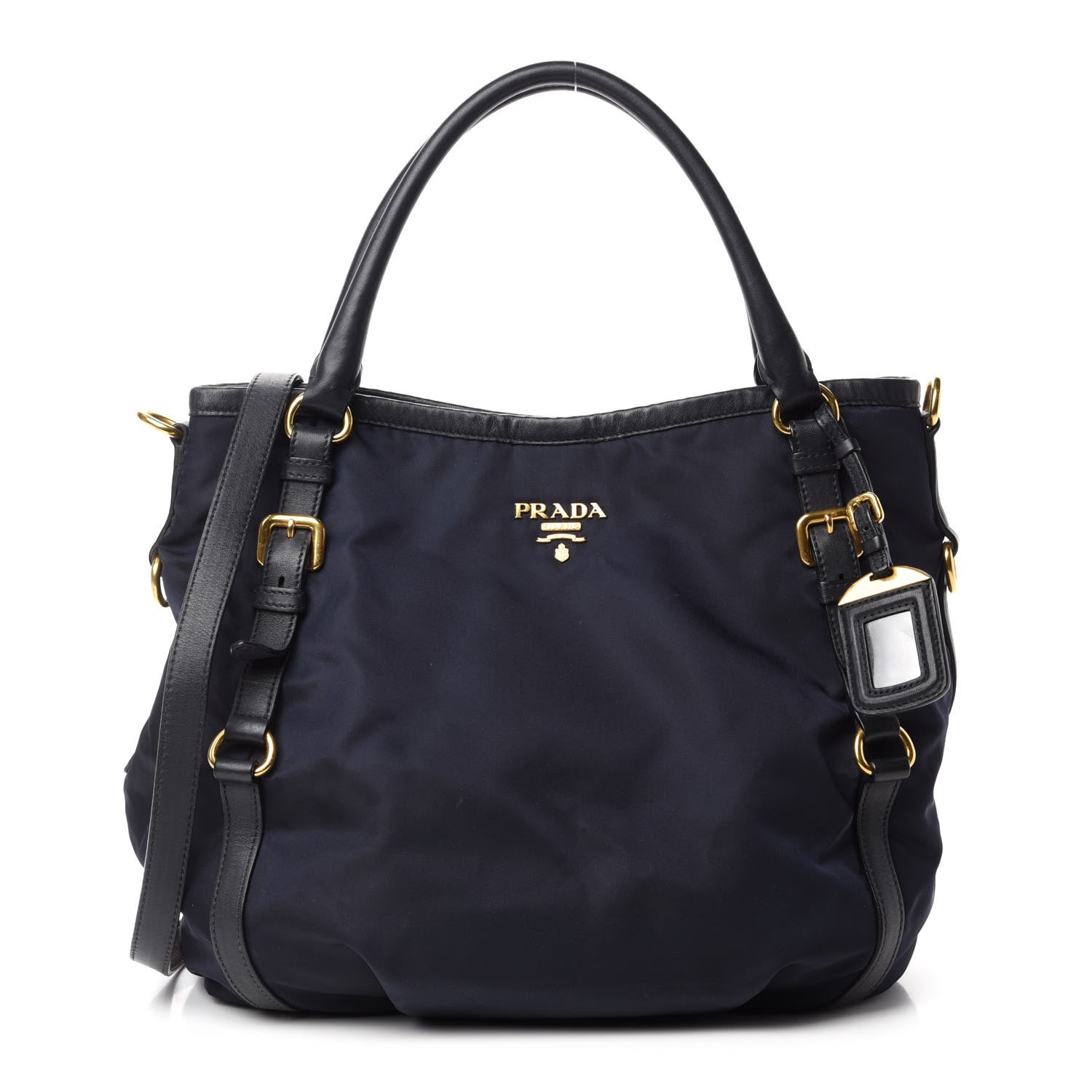 Prada Tessuto Nylon Vitello Daino Tote Baltico 1 of 10