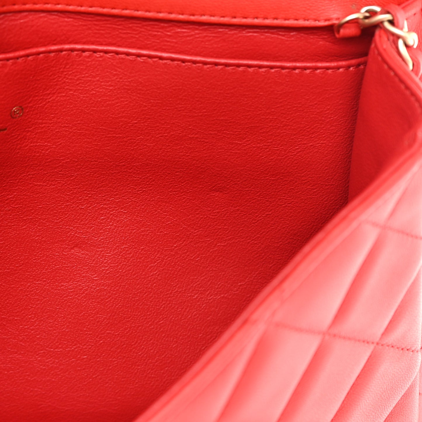 Lambskin Quilted Clutch with Chain Flap Red
