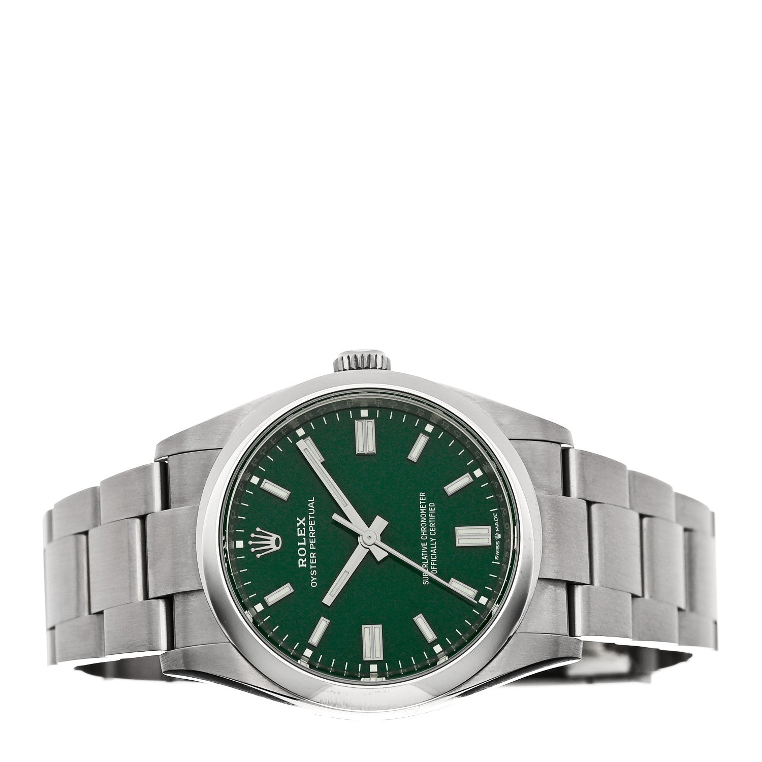 Rolex Stainless Steel 36mm Oyster Perpetual Watch Green 126000 2 of 5