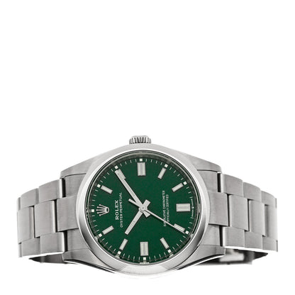 Rolex Stainless Steel 36mm Oyster Perpetual Watch Green 126000 2 of 5
