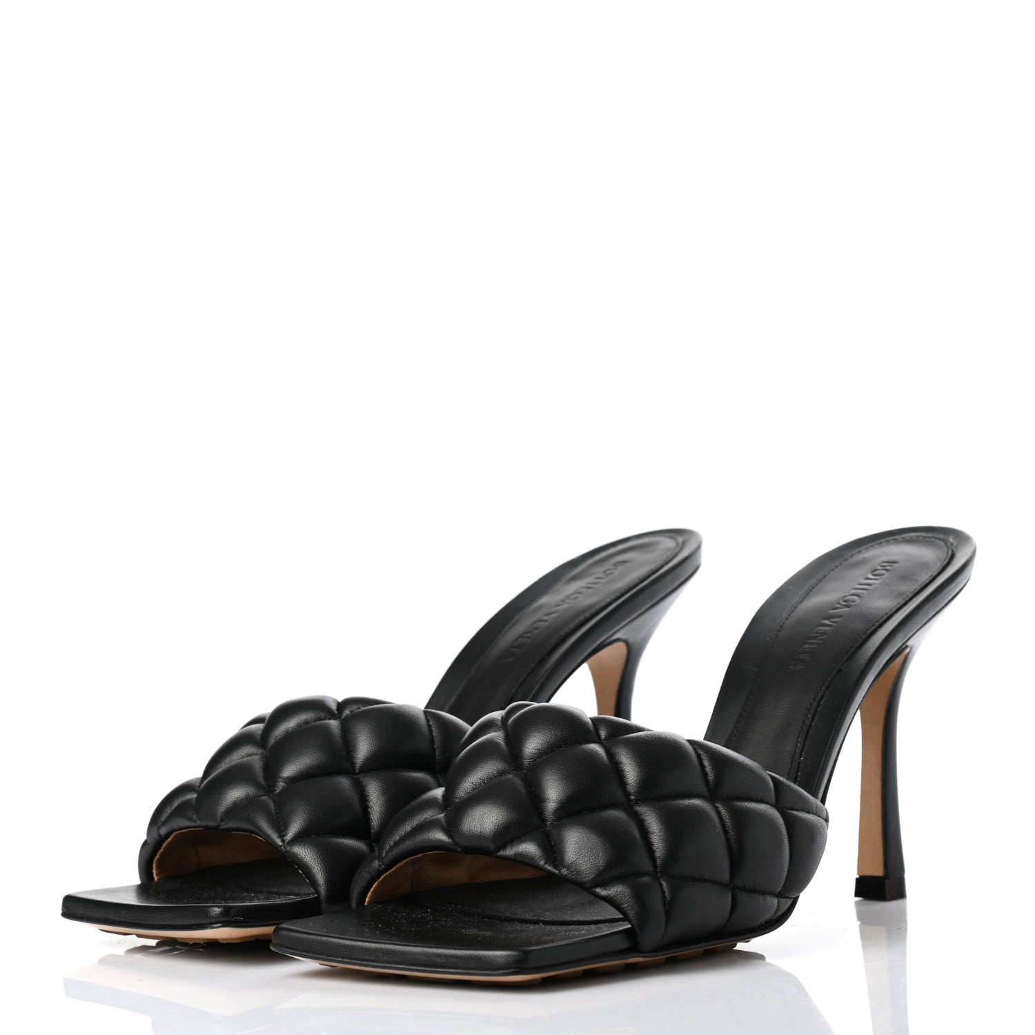 Bottega Veneta Nappa Matelasse Padded Mule Sandals 38.5 Black 3 of 7