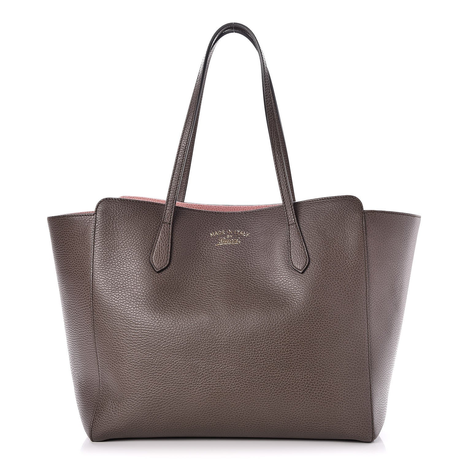 Gucci Dollar Calfskin Medium Swing Tote Grey Field Soft Pink 1 of 8
