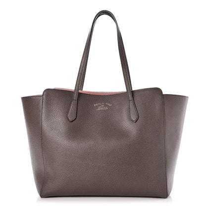 Gucci Dollar Calfskin Medium Swing Tote Grey Field Soft Pink 1 of 8