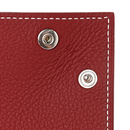 Hermes Taurillon Clemence Mises et Relances Desk Pencil Case Fauve Rouge H 6 of 7
