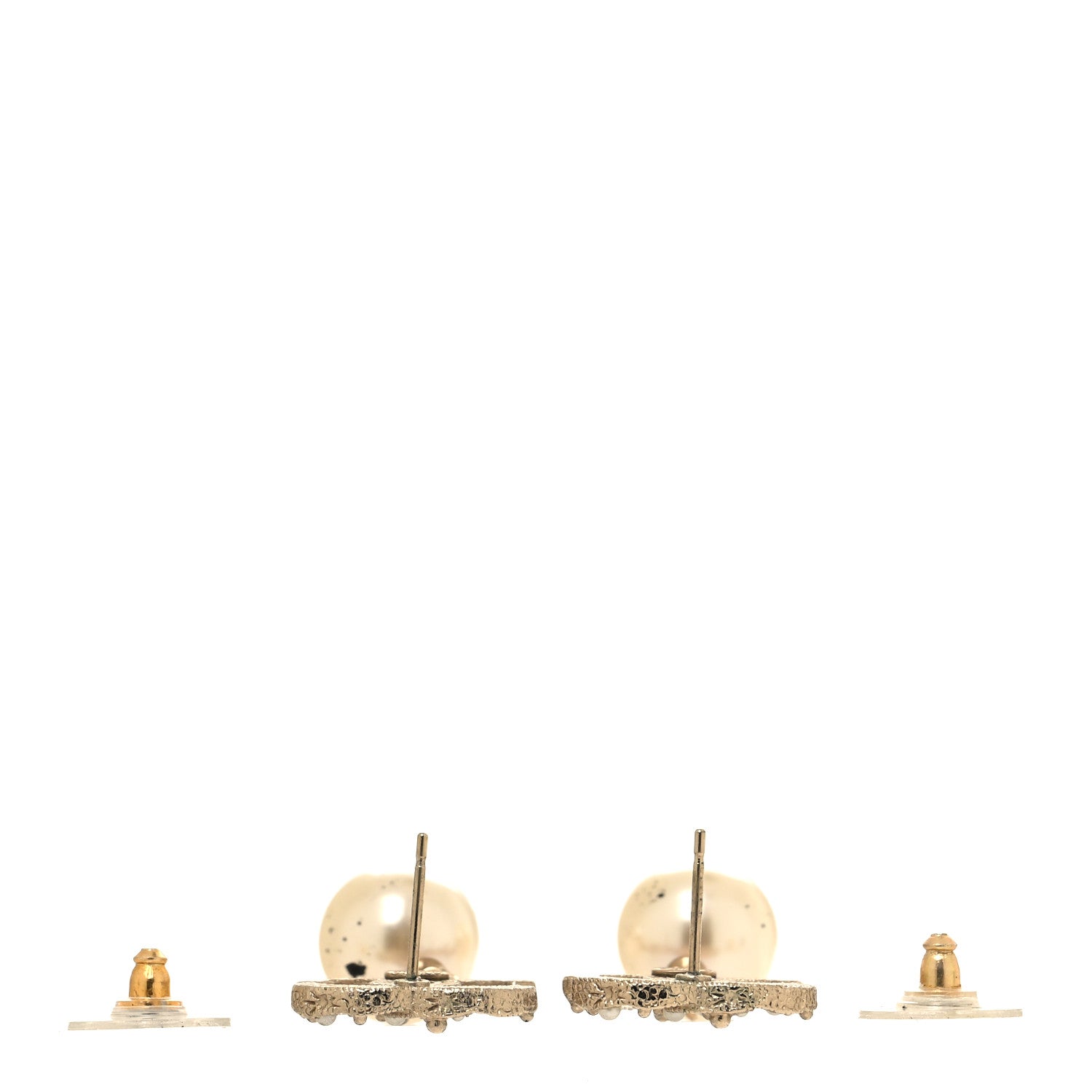 Chanel Crystal Pearl CC Drop Earrings Gold 3 of 6