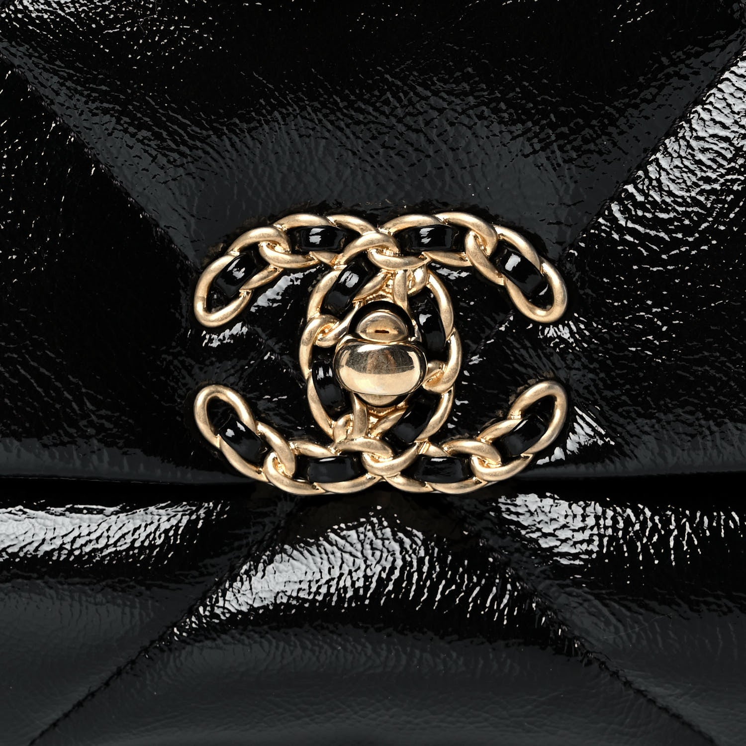 Chanel Shiny Crumpled Calfskin Quilted Medium Chanel 19 Flap Black 8 of 12