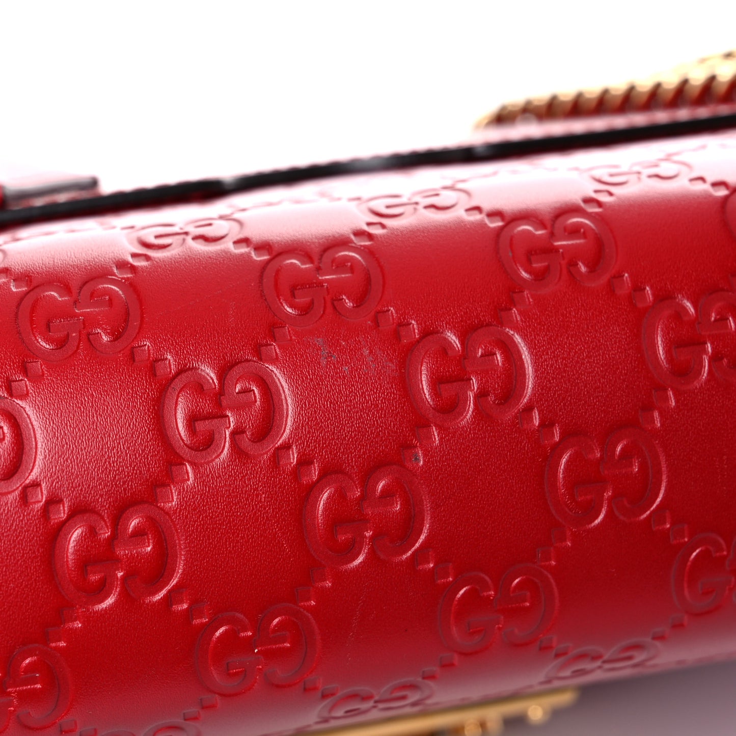 Guccissima Medium Padlock Shoulder Bag Hibiscus Red