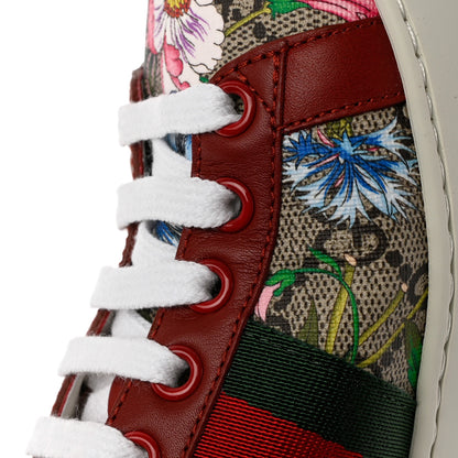 Gucci GG Supreme Monogram Flora Web Womens Ace Sneakers 35 Beige Multicolor Rosso 8 of 9