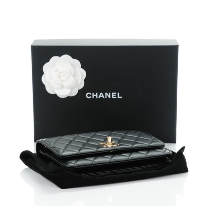 Chanel Lambskin Quilted Trendy CC Wallet On Chain WOC Black 5 of 10