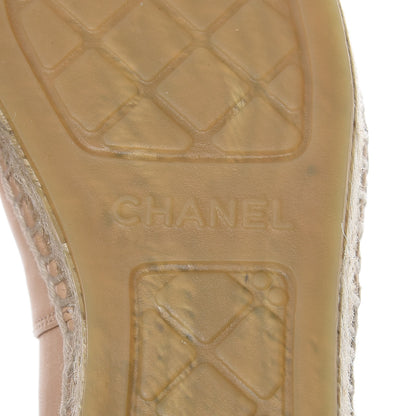 Chanel Lambskin CC Espadrilles 35 Beige Black 8 of 10