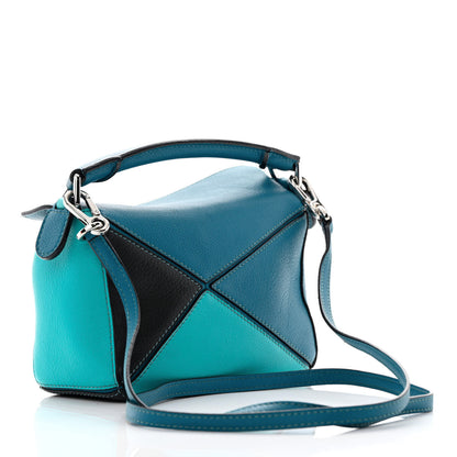 Loewe Calfskin Mini Puzzle Bag Dark Lagoon Black 3 of 12