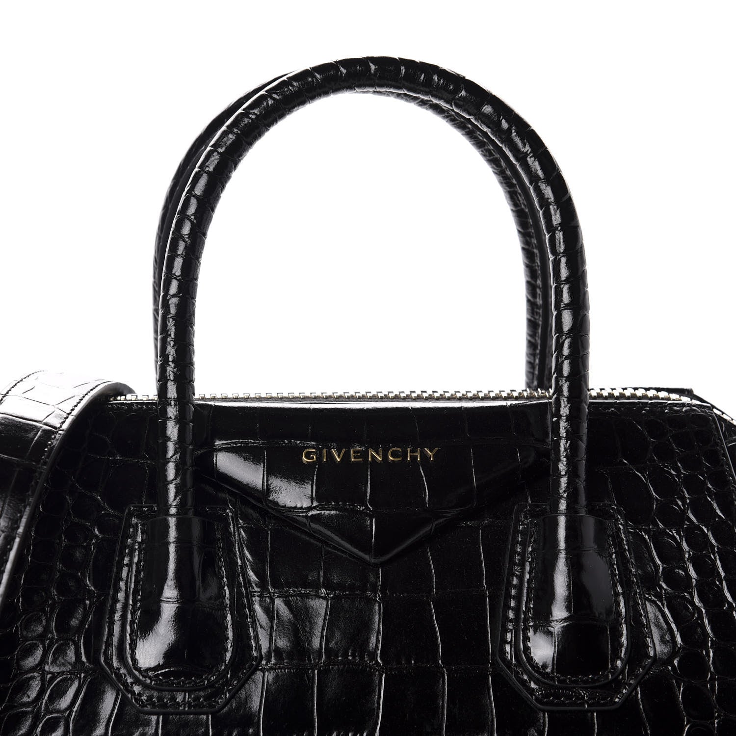 Givenchy Calfskin Crocodile Embossed Small Antigona Black 10 of 10