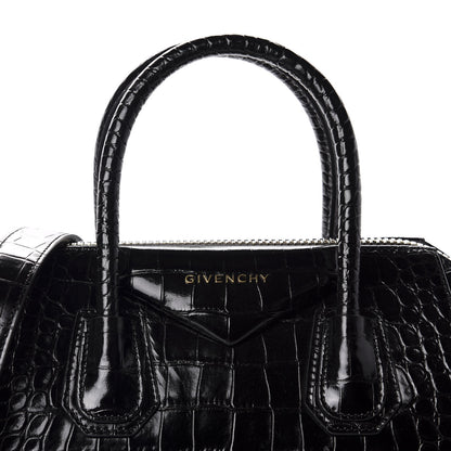 Givenchy Calfskin Crocodile Embossed Small Antigona Black 10 of 10