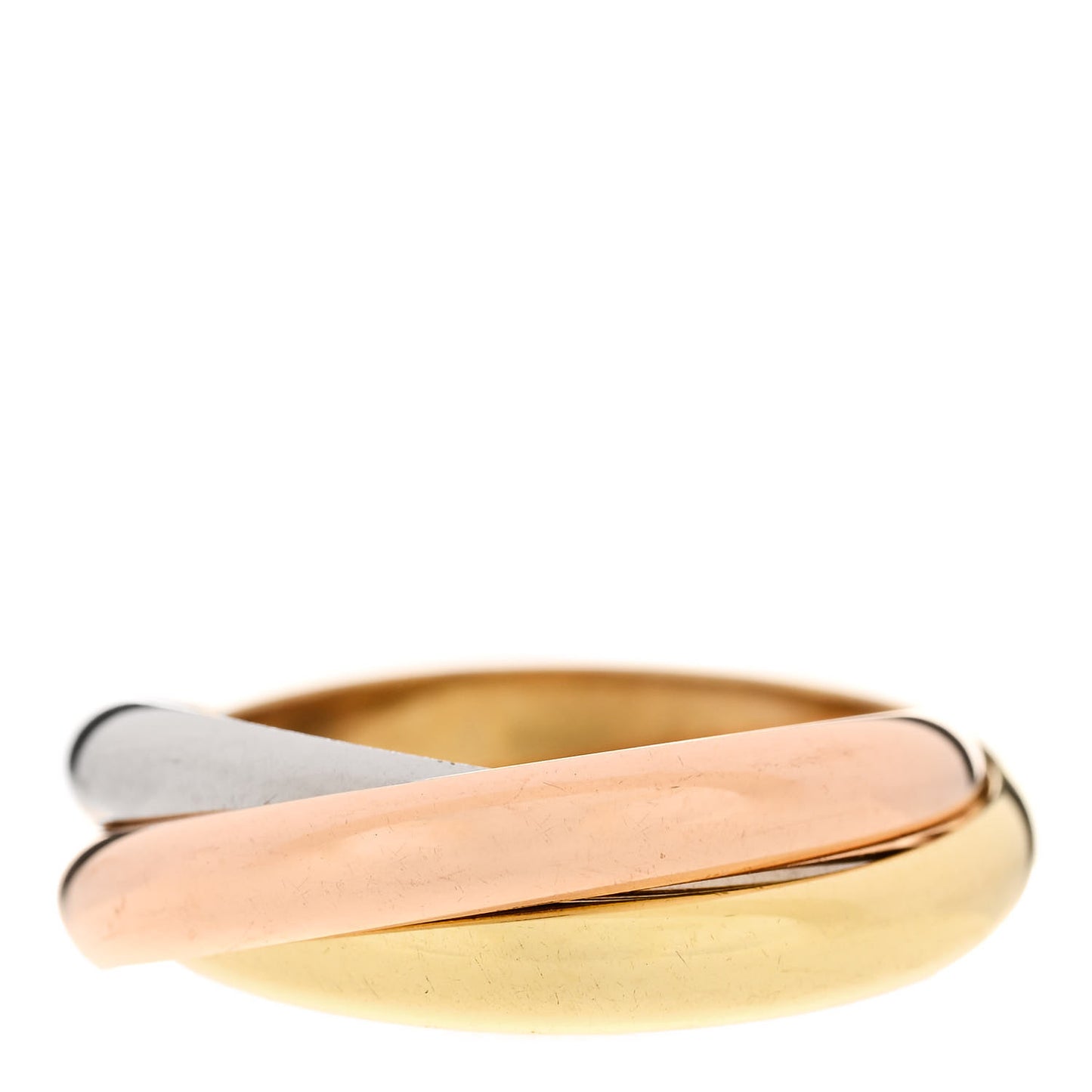 18K Pink Yellow White Gold Small Trinity Ring 63 10.25