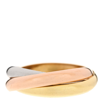 Cartier 18K Pink Yellow White Gold Small Trinity Ring 63 10.25 3 of 5