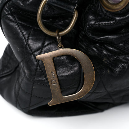Christian Dior Lambskin Cannage Drawstring Bag Black 23 of 33