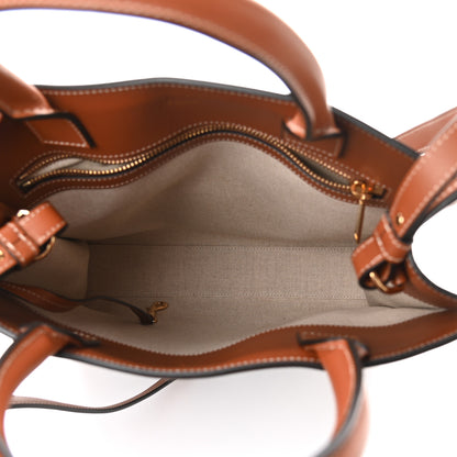 Celine Maillon Triomphe Canvas Calfskin Small Vertical Cabas Navy Tan 5 of 9