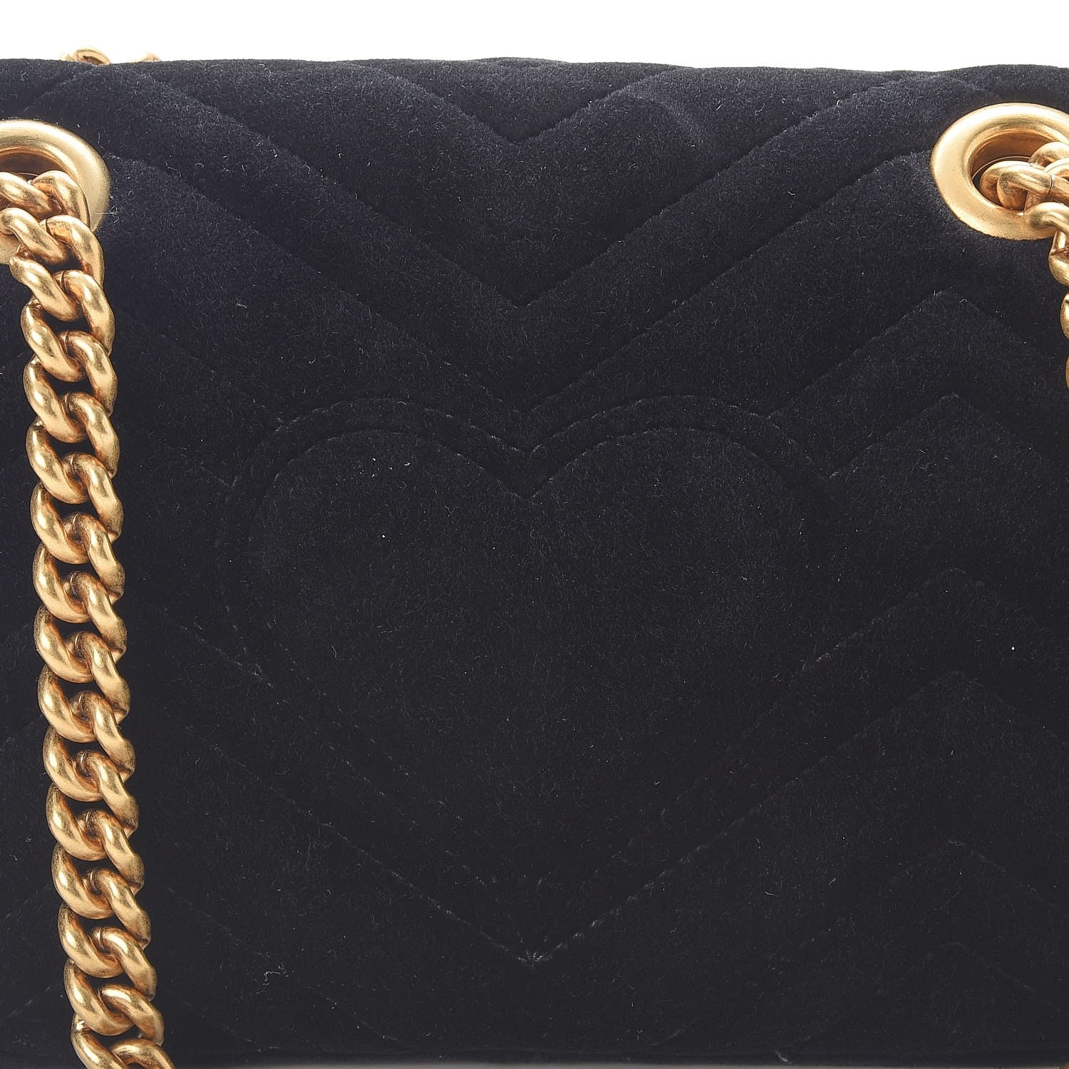 Gucci Velvet Matelasse Mini GG Marmont Shoulder Bag Black 9 of 9