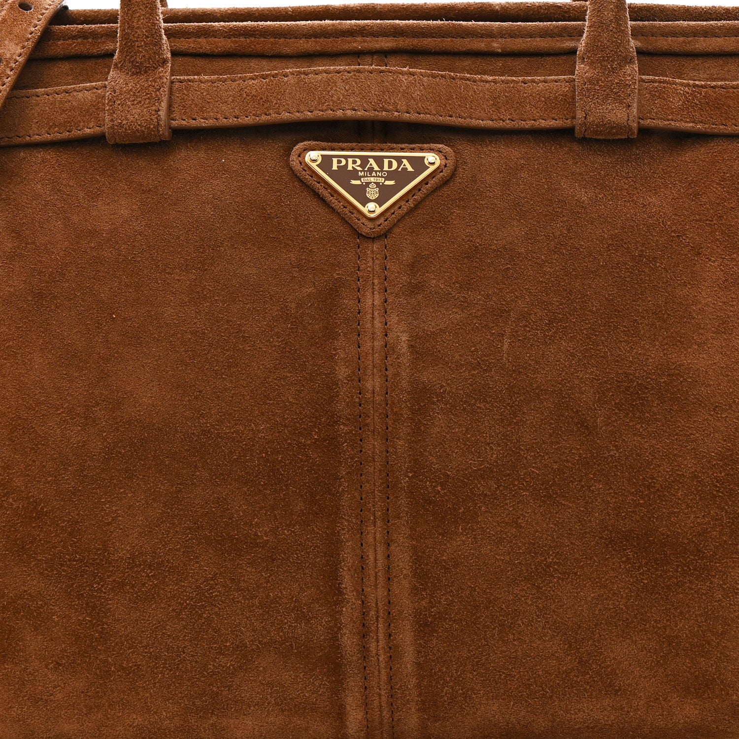 Prada Suede Large Bonnie Shoulder Bag Cocoa Brown 8 of 10