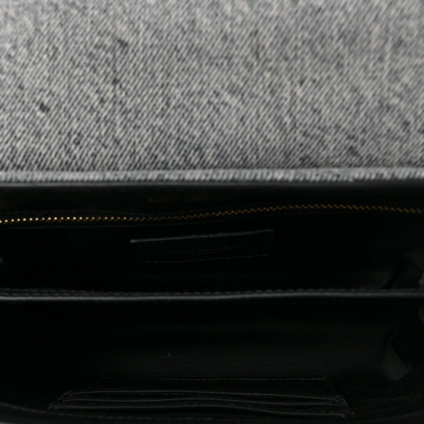 Denim Y Quilted Monogram Toy Loulou Crossbody Bag Grey