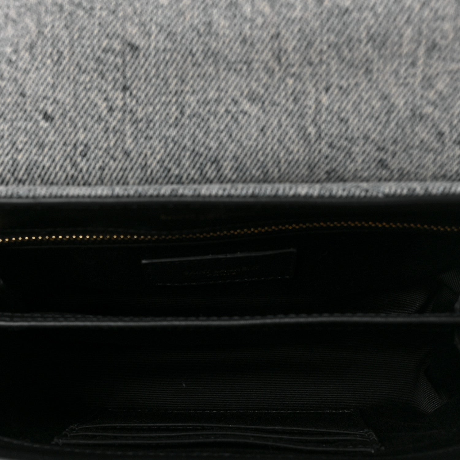 Saint Laurent Denim Y Quilted Monogram Toy Loulou Crossbody Bag Grey 5 of 8