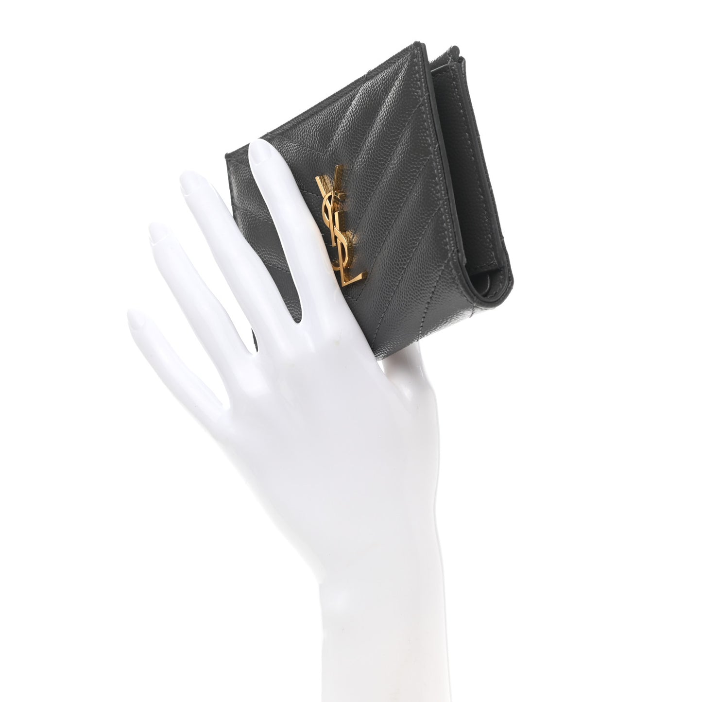 Grain De Poudre Matelasse Chevron Monogram Zipped Two-Part Wallet Storm