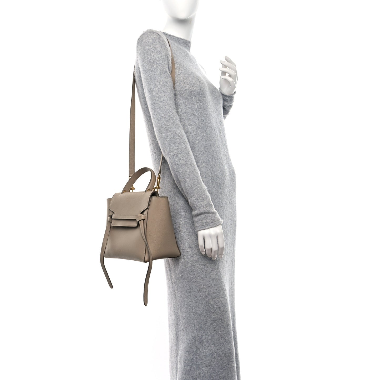 Grained Calfskin Micro Belt Bag Taupe
