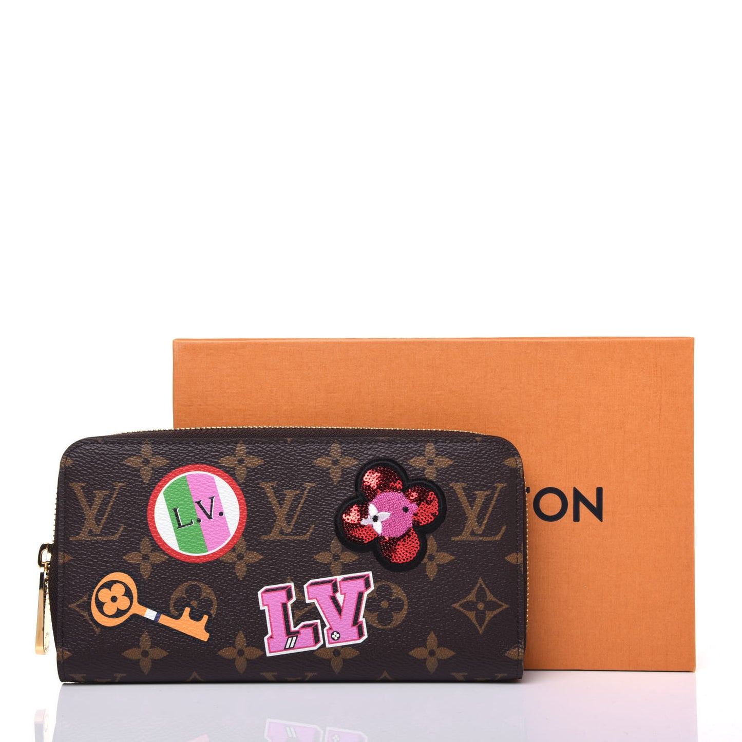 Monogram Travel Stickers Zippy Wallet