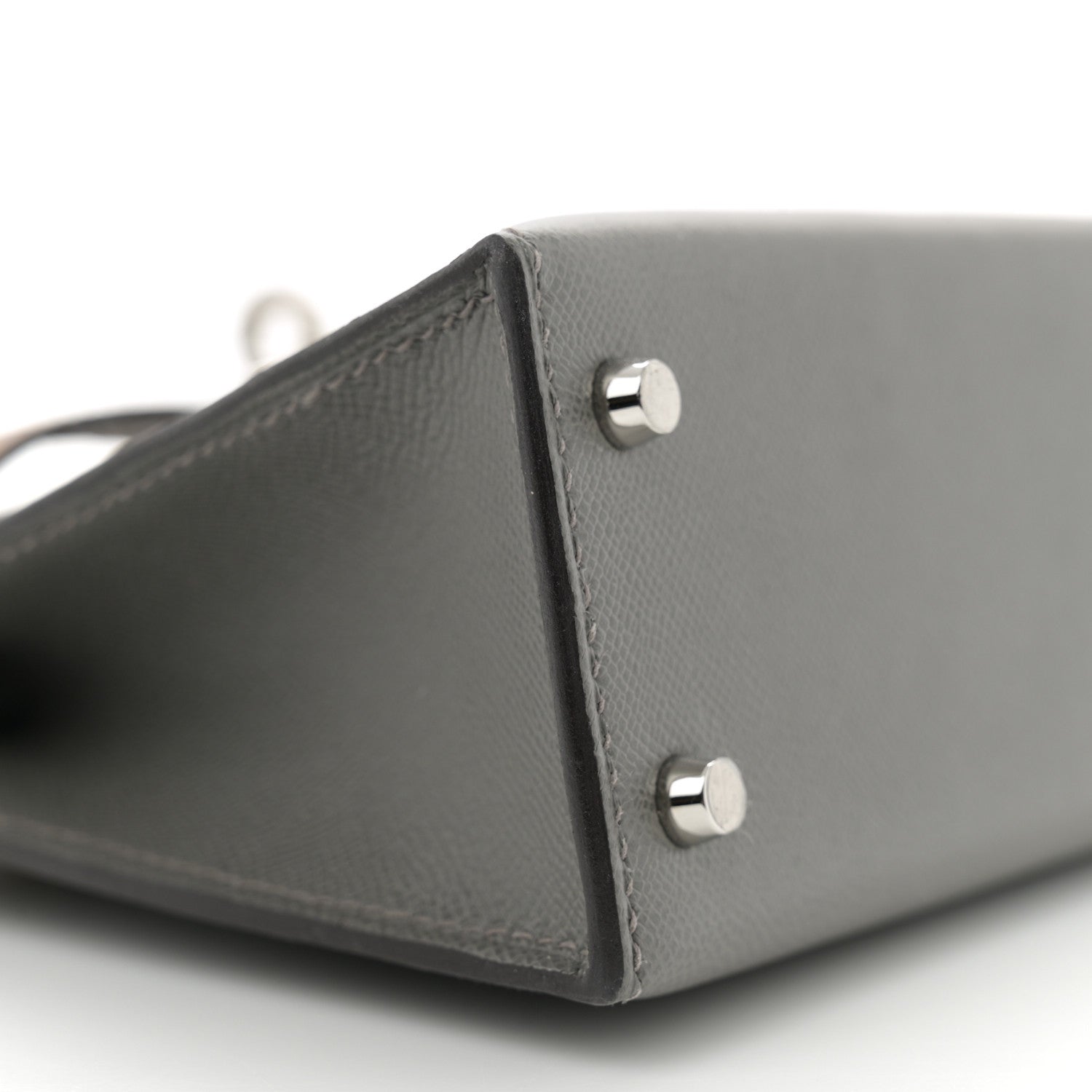 Hermes Madame Calfskin Shiny Alligator Mini Kelly Sellier Touch 20 Gris Meyer Ficelle 9 of 11