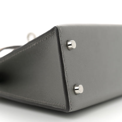 Hermes Madame Calfskin Shiny Alligator Mini Kelly Sellier Touch 20 Gris Meyer Ficelle 9 of 11