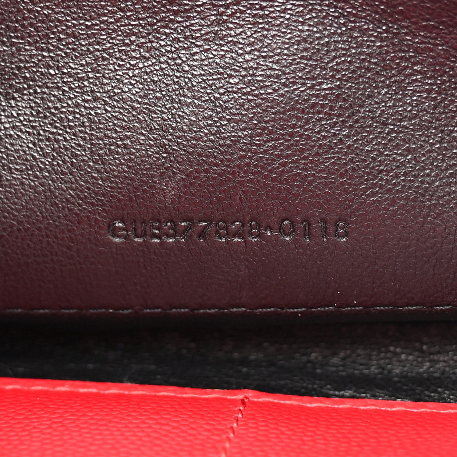 Saint Laurent Grain De Poudre Matelasse Chevron Monogram Chain Wallet New Red 7 of 12