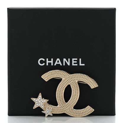 Chanel Crystal CC Star Brooch Gold 5 of 5