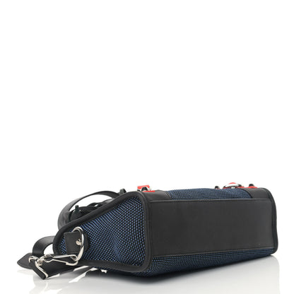 Balenciaga Mesh Agneau Arena Classic Silver Hardware Mini City Black Navy Orange 3 of 11