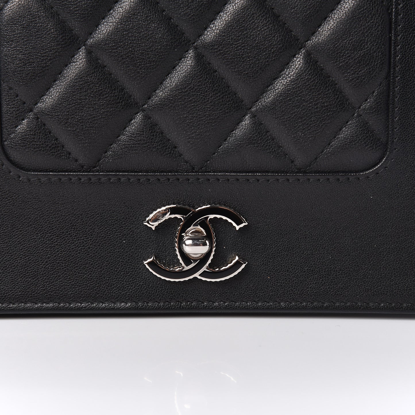 Sheepskin Quilted Mademoiselle Vintage Wallet On Chain WOC Black