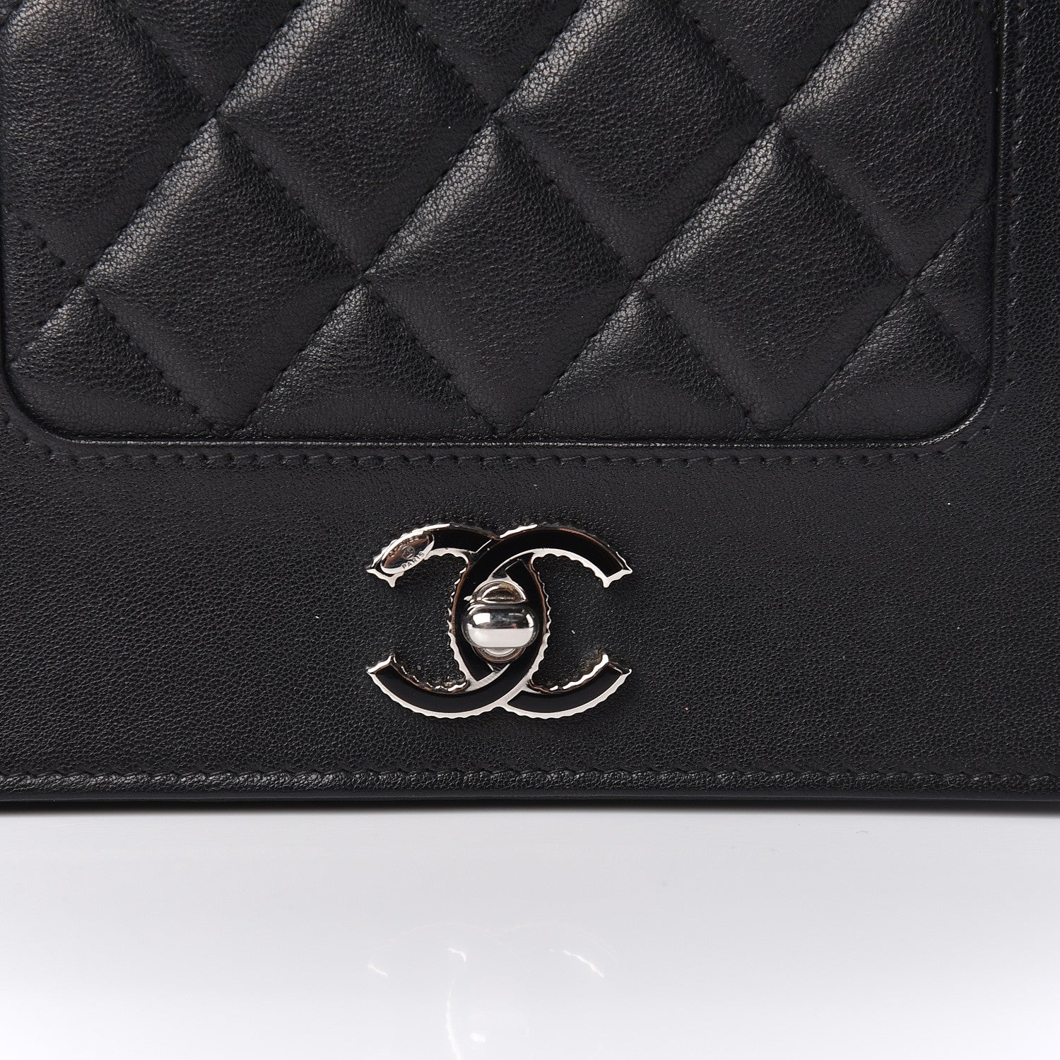 Chanel Sheepskin Quilted Mademoiselle Vintage Wallet On Chain WOC Black 14 of 17