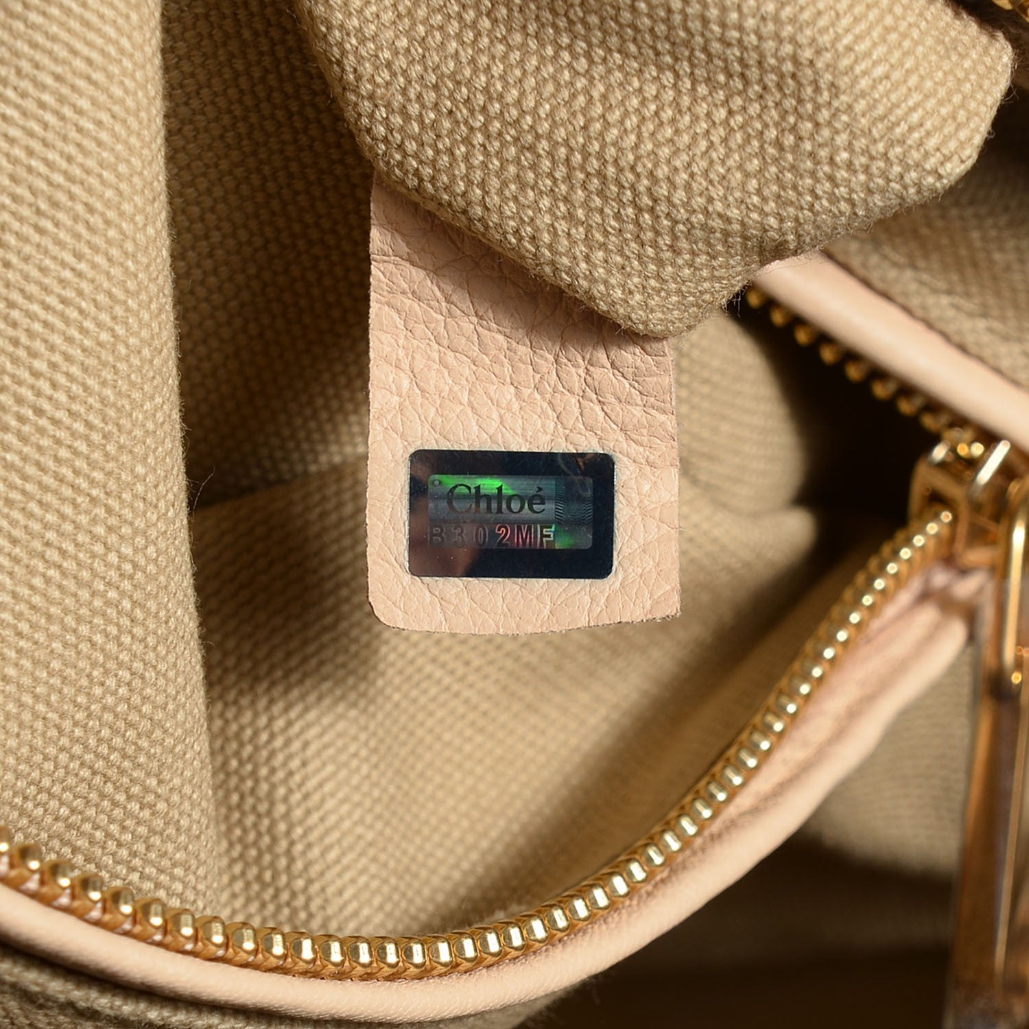 Chloe Lambskin Perforated Medium Marcie Satchel Angora Beige 8 of 8