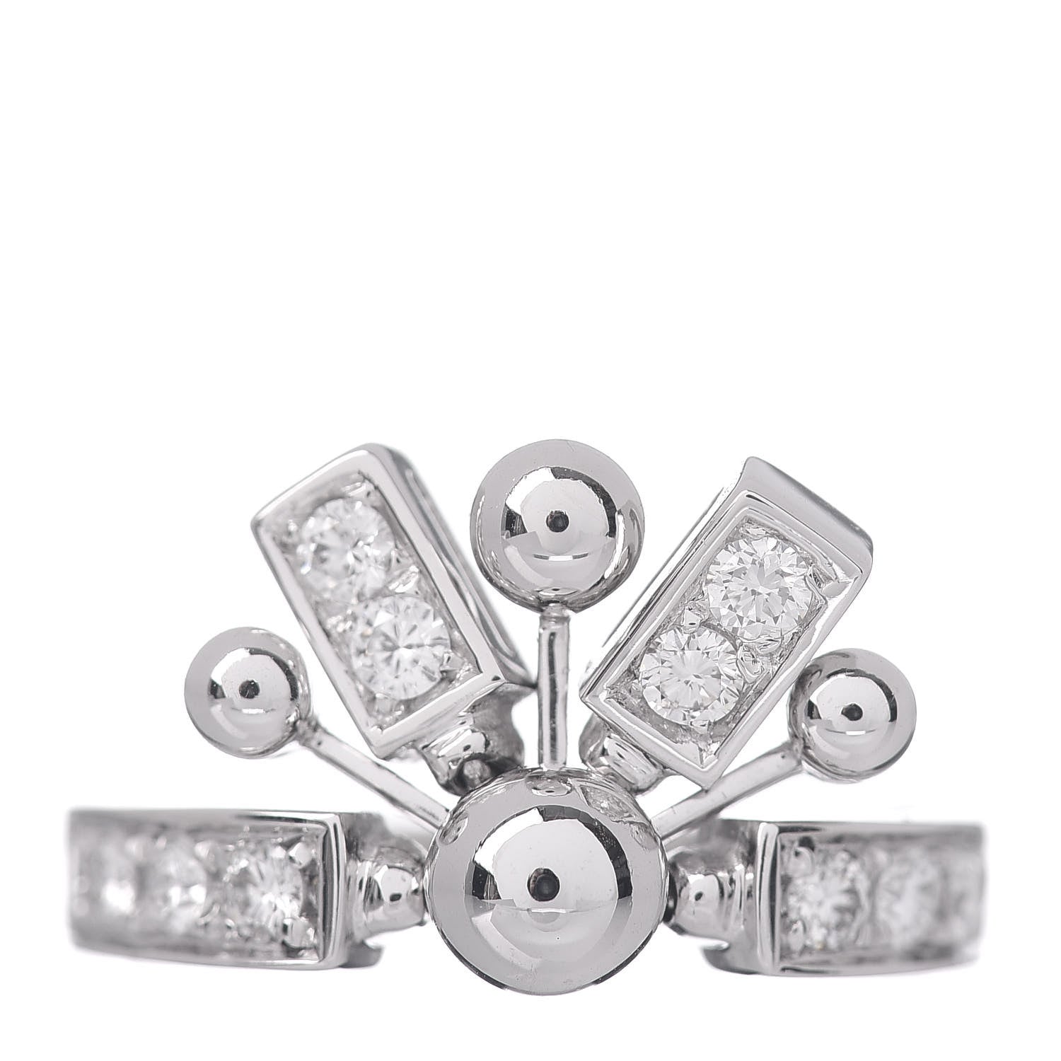 Bulgari 18K White Gold Diamond Astrale Fireworks Ring 50 5.25 1 of 5