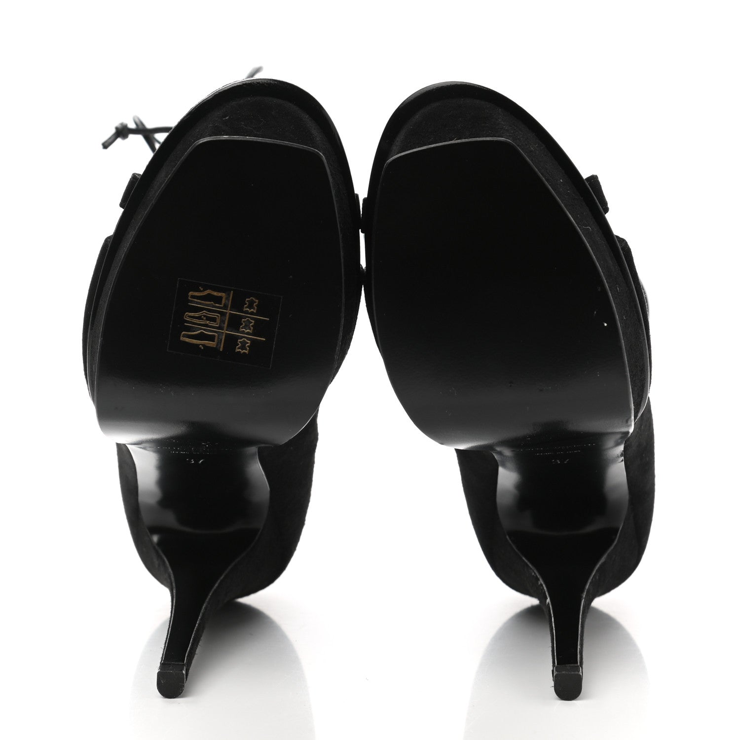 Saint Laurent Kid Scamosciato Tribute 105 Platform Sandals 37 Black 5 of 8