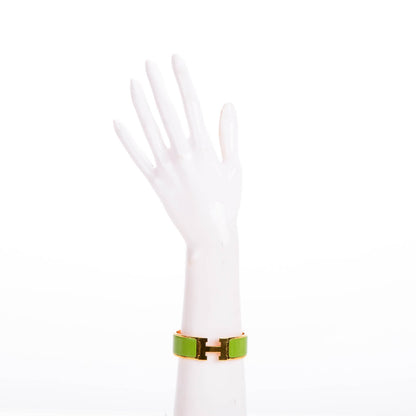 Hermes Enamel Wide Clic Clac H Bracelet GM Vert Praire 2 of 6
