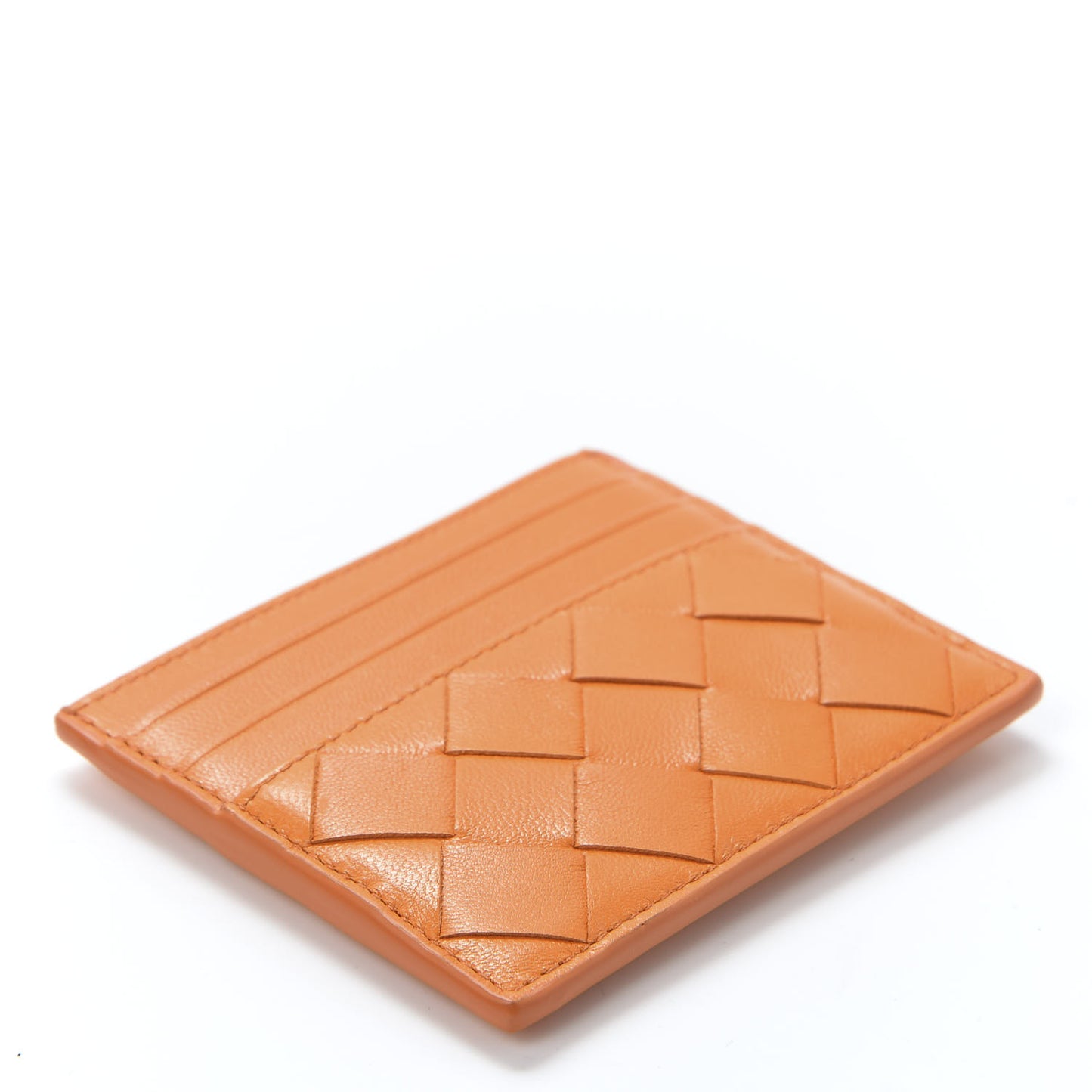Nappa Intrecciato Card Holder Light Orange