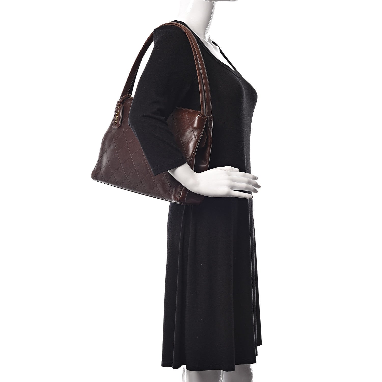 Chanel Lambskin Diamond Stitched Shoulder Bag Brown 2 of 22