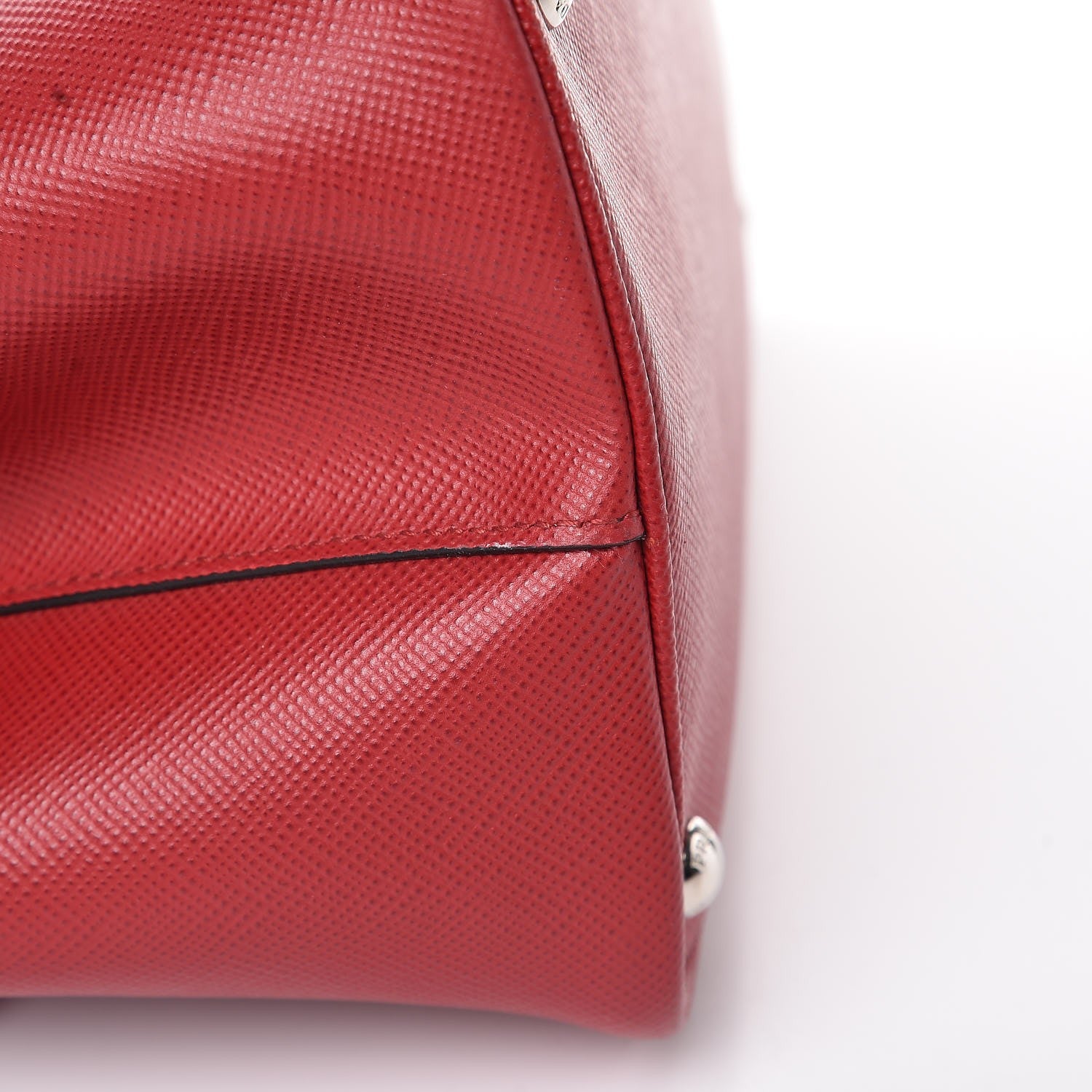 Prada Saffiano Cuir Convertible Top Handle Tote Fuoco 12 of 12