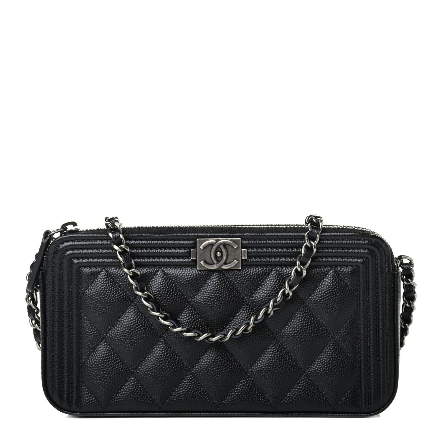 Chanel Caviar Quilted Small Boy Clutch With Chain Black 1 of 4