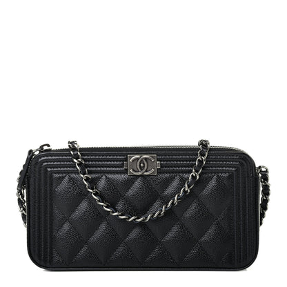 Chanel Caviar Quilted Small Boy Clutch With Chain Black 1 of 4