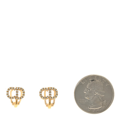 Christian Dior Crystal Clair D Lune Clip On Earrings Gold 2 of 5