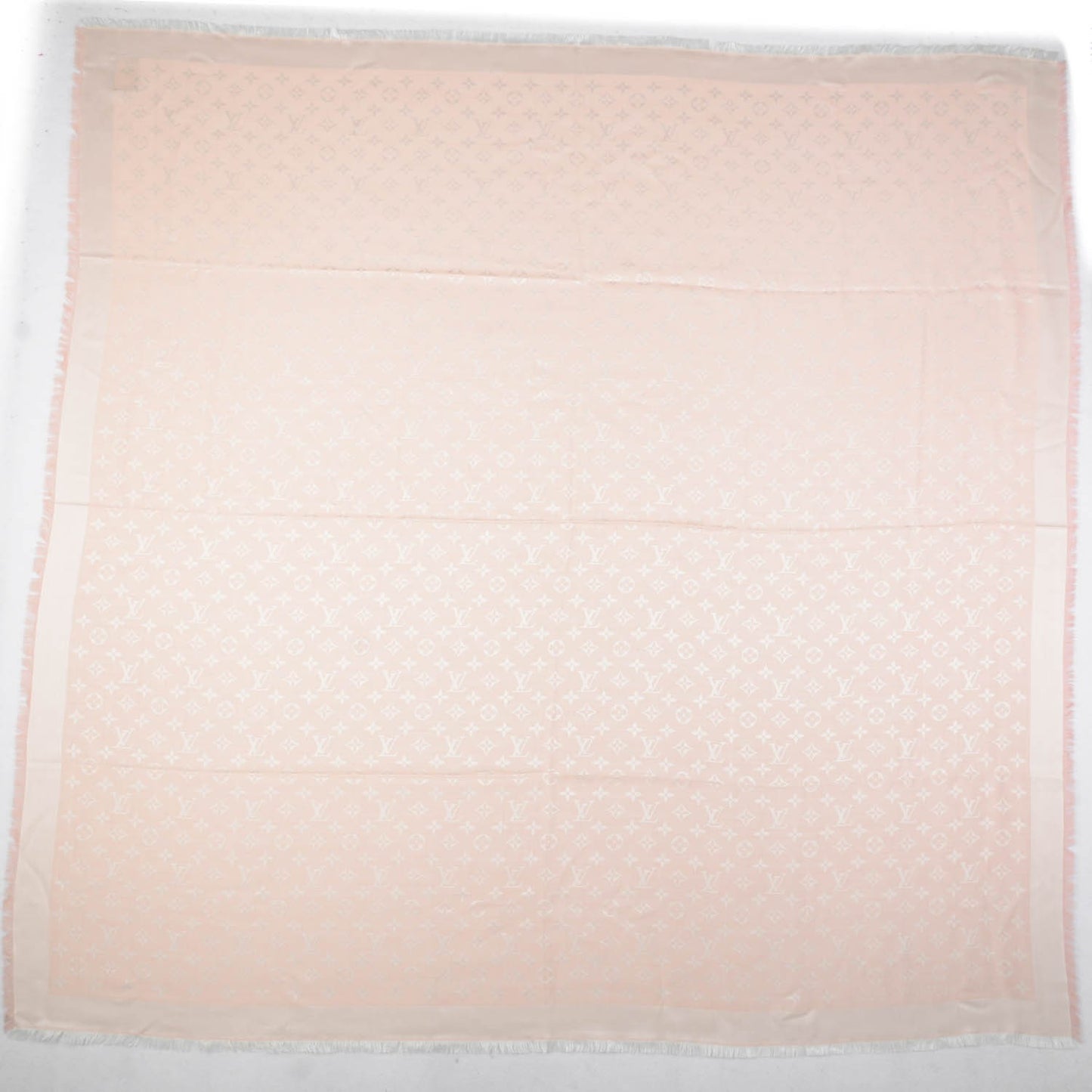 Silk Wool Monogram Denim Shawl Rose