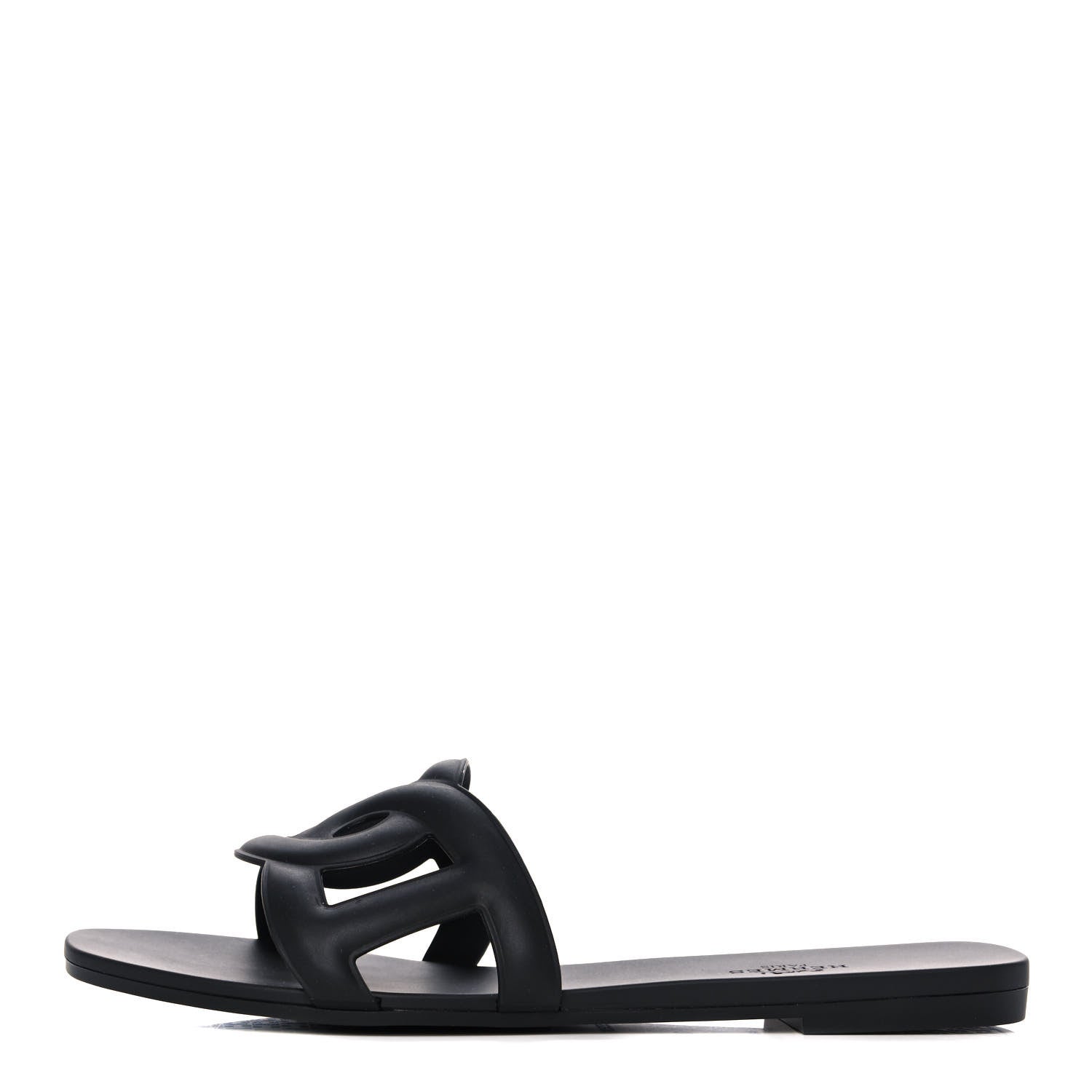 Hermes Rubber Aloha Sandals 37 Black 1 of 11