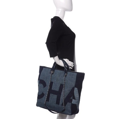 Chanel Canvas Large Shopping Tote Dark Blue 3 of 11