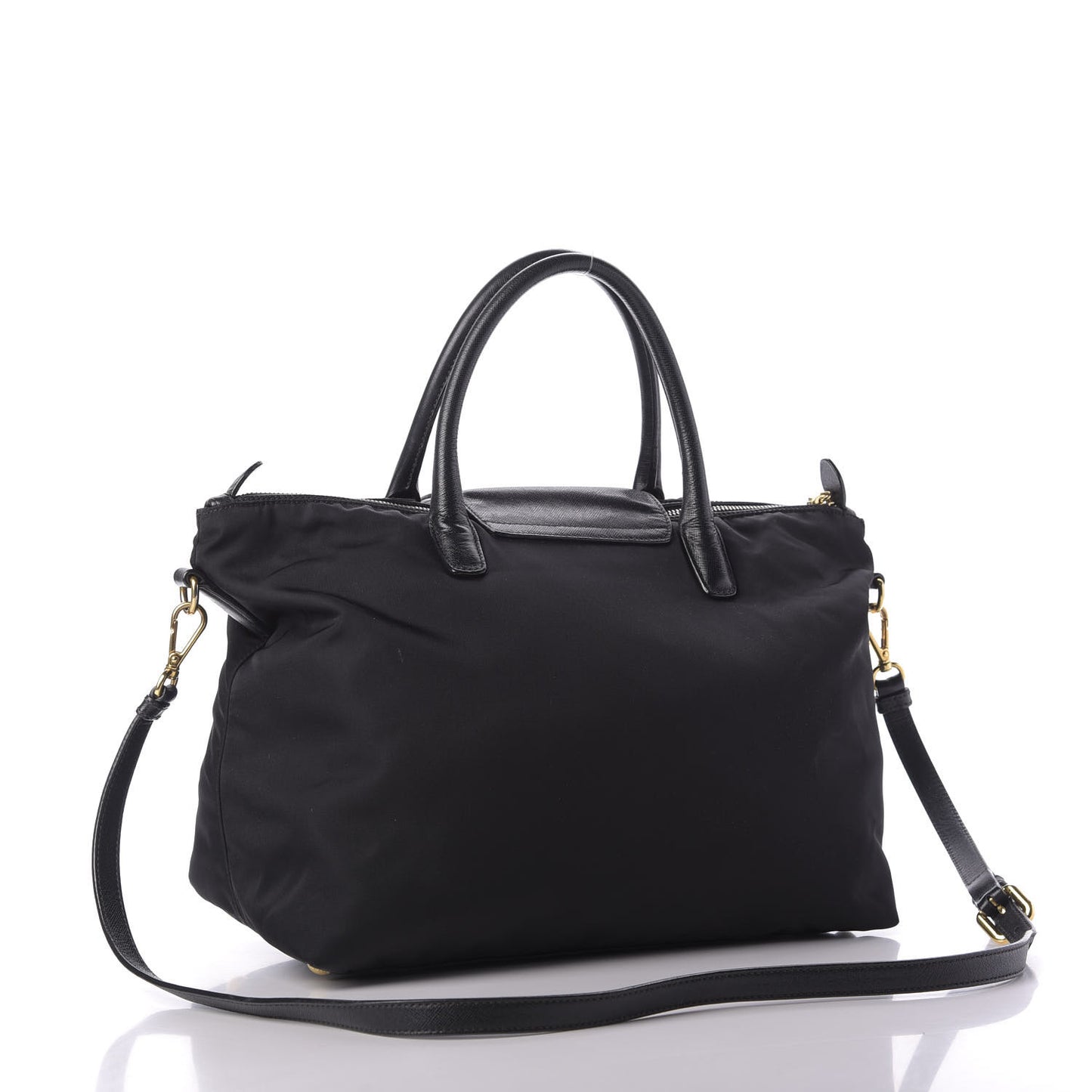 Tessuto Nylon Saffiano Tote Black